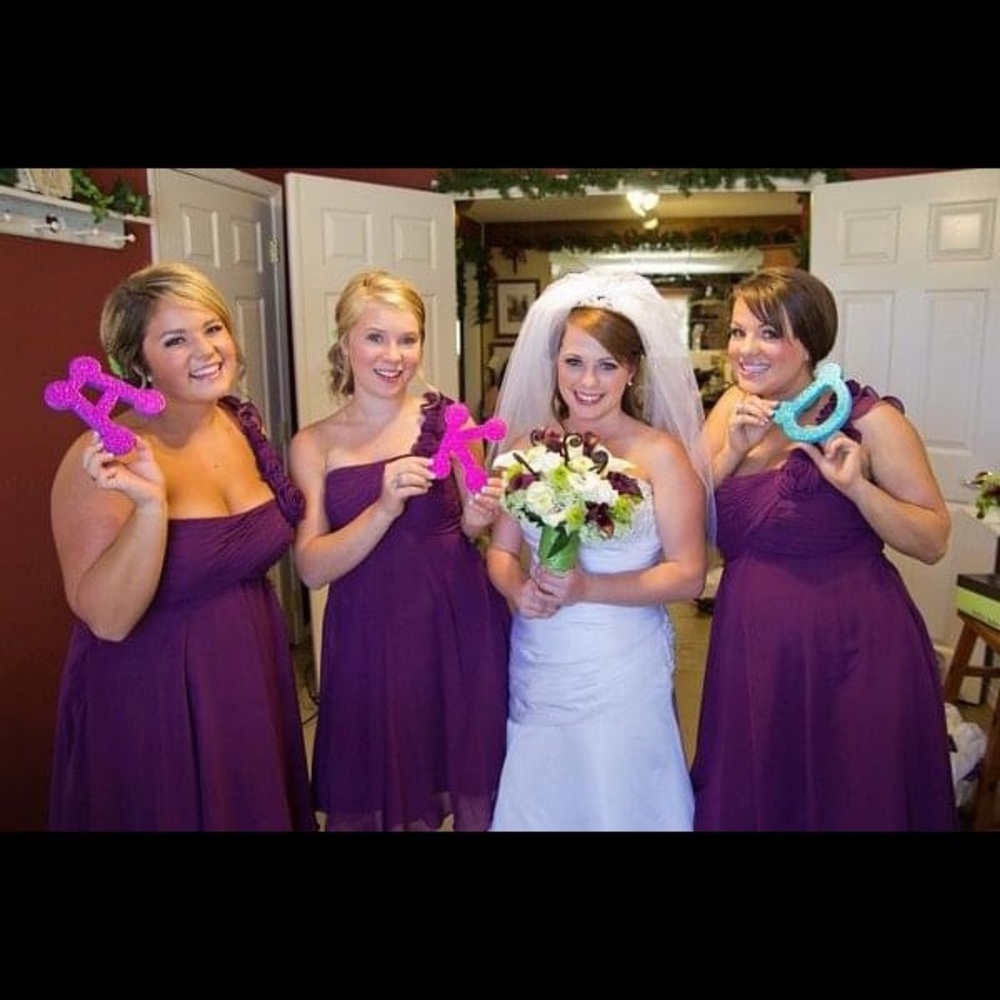 Purple one shoulder dress